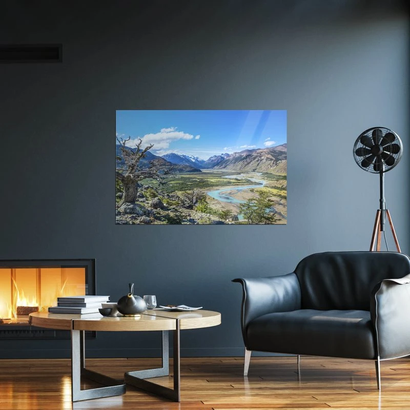 XXL Poster 200x150cm Berge & Gebirge Patagonien Flüsse