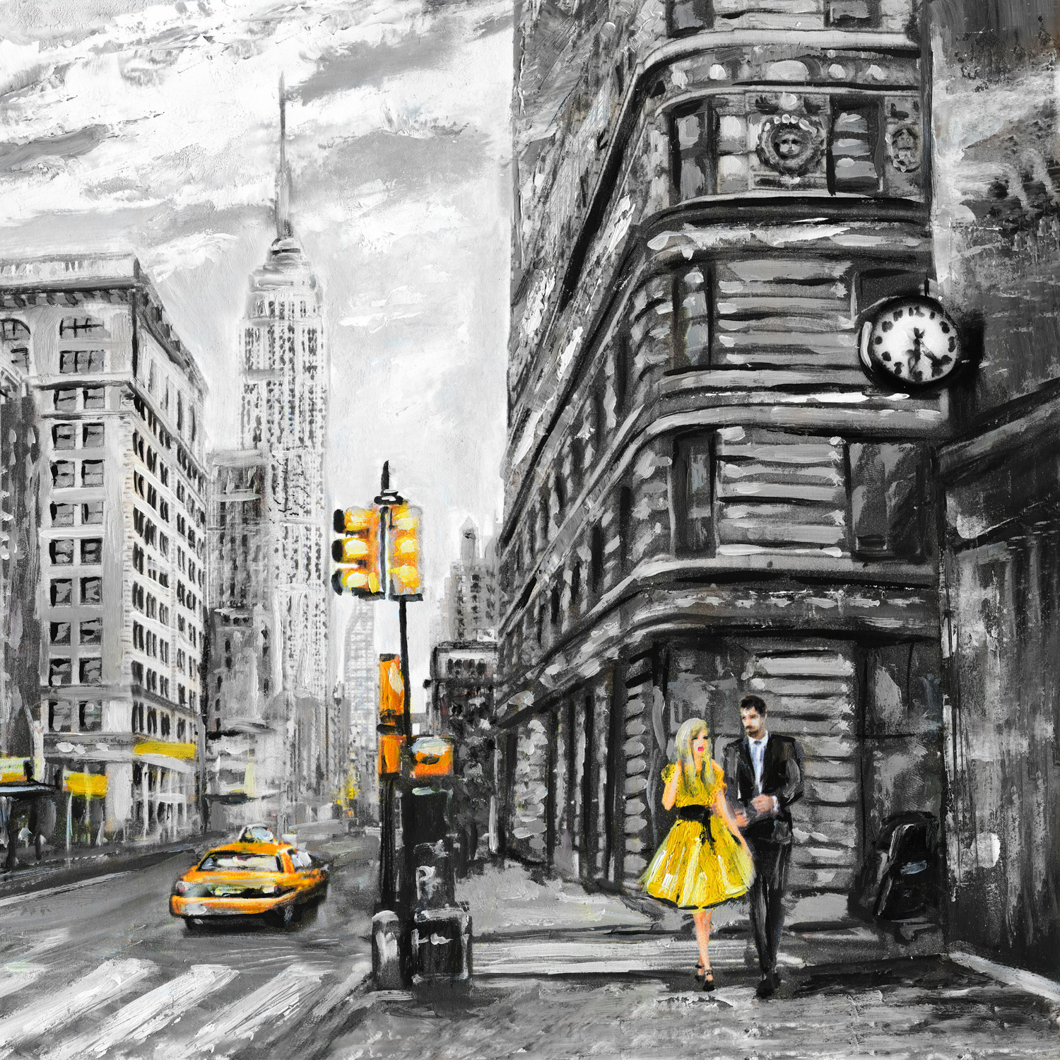 WandPoster Skyline New York wie gemalt, 50x50cm