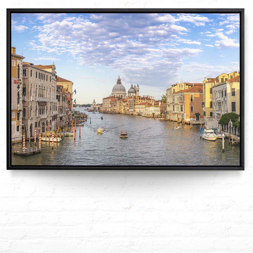 Skyline Canal Grande in Venedig im schwarzen Bilderrahmen, 150x100cm