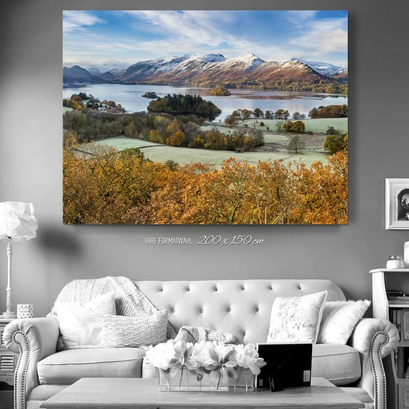 200x150cm großes Alu-Dibond Bild, Berge & Gebirge Derwent Water England