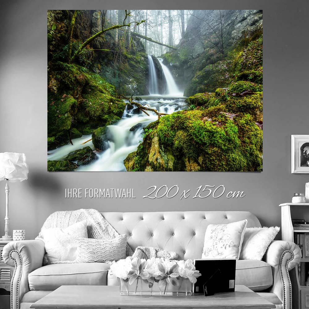 XXL Poster 200x150cm Wald & Bäume Wasserfall im Schwarzwald