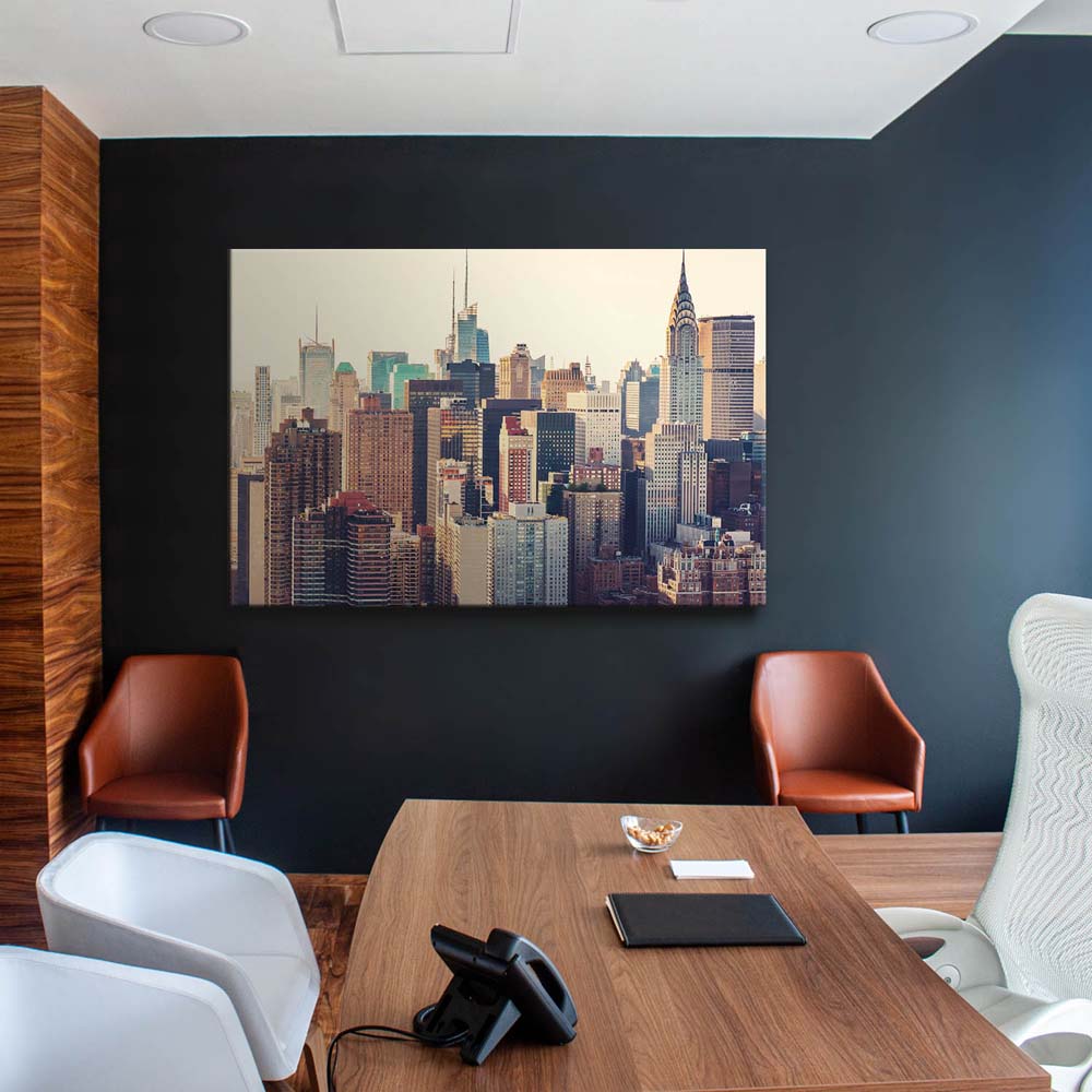 Skyline New York Vintage look als Keilrahmenbild 180x90cm