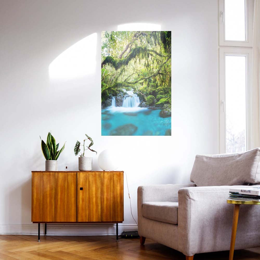 WandPoster Dschungel idylischer Bachlauf, 50x50cm