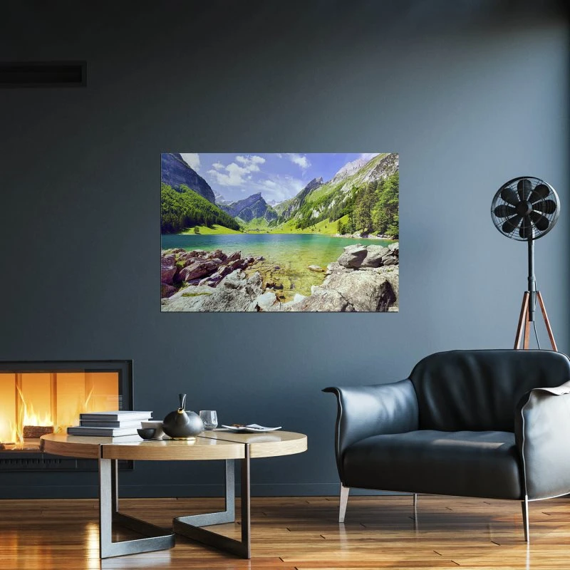 Poster 90x60cm groß, Berge & Gebirge Seealpsee Alpen