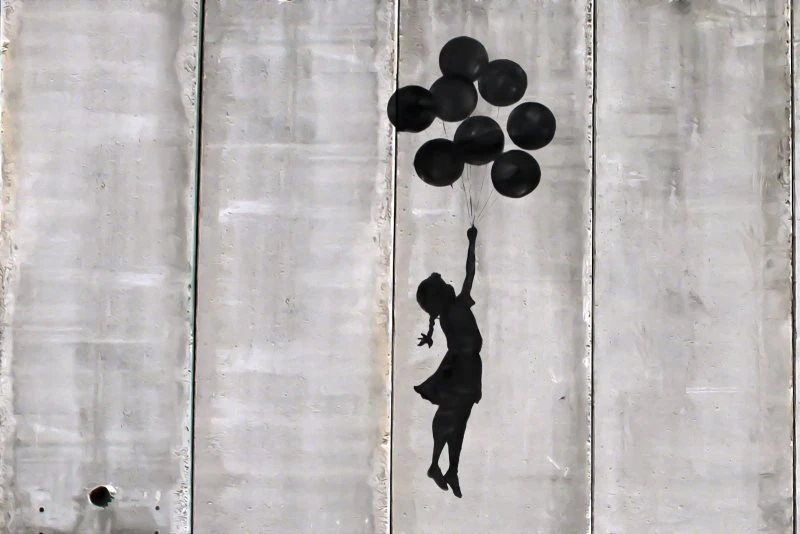 Banksy Girl with ballons als XXL Acrylglasbild 150x100cm