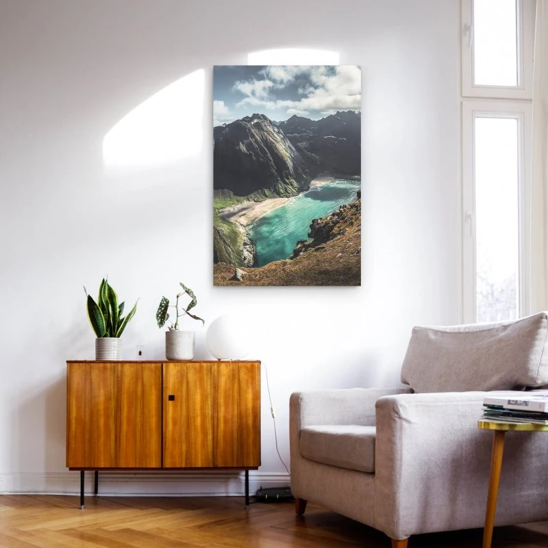 Poster 40x60cm im Hochformat, Irgendwo Norwegen Lofoten Berge & Gebirge