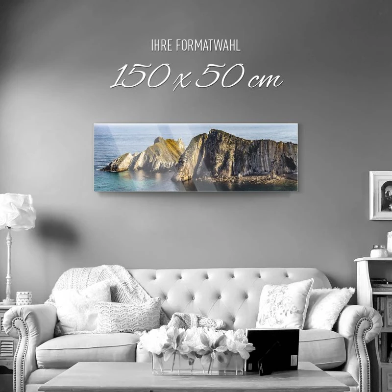 Strand & Meer Silence Beach, Spanien als Acrylglasverbund Bild 150x50cm