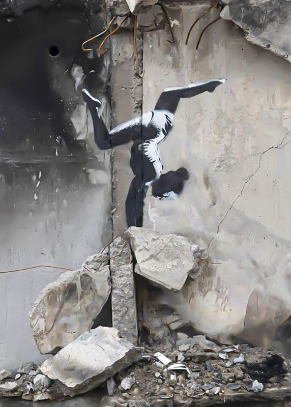 Poster 50x70cm Ukraine Handstand Banksy