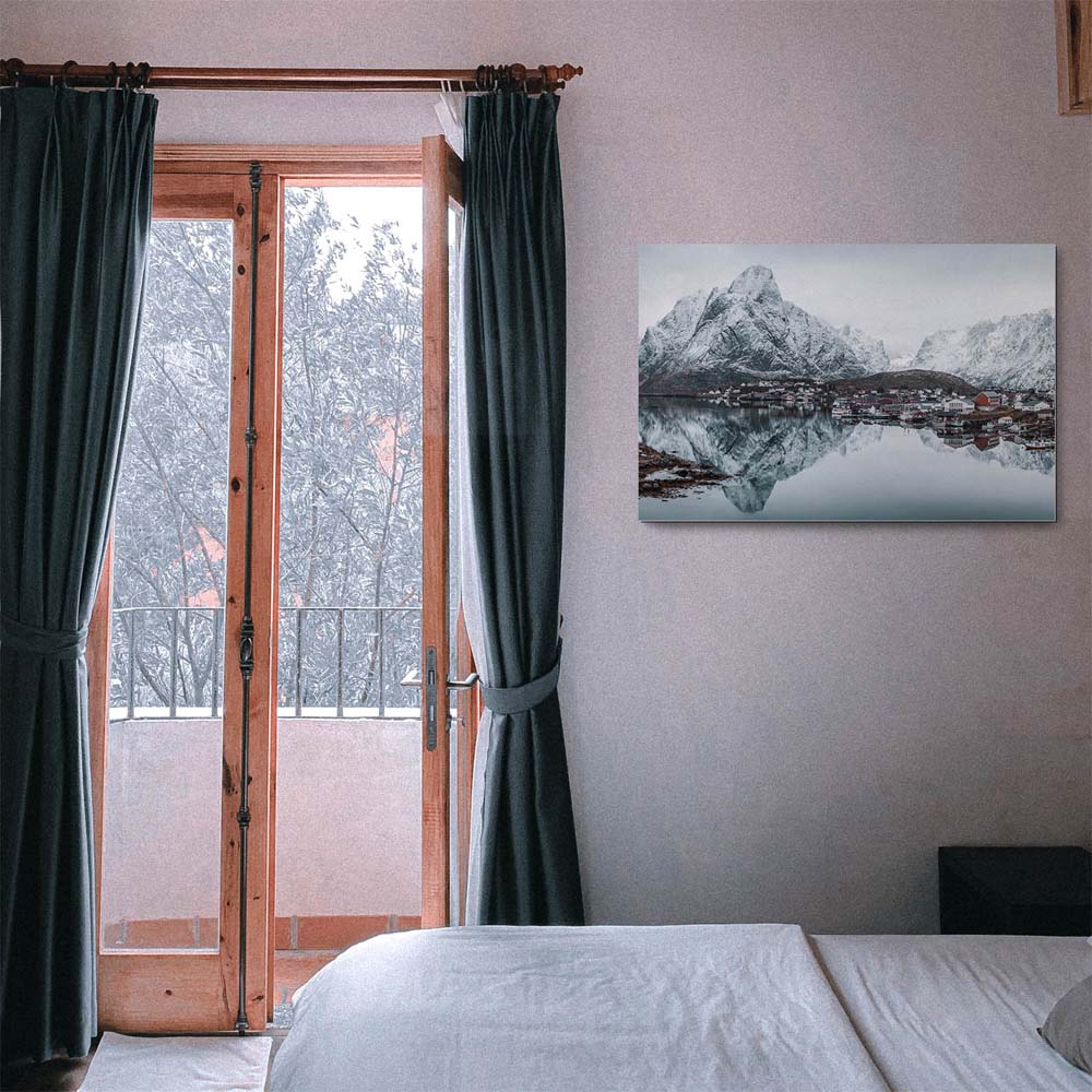 Panorama Alu-Dibond Bild 180x90cm Berge & Meer Lofoten Norwegen