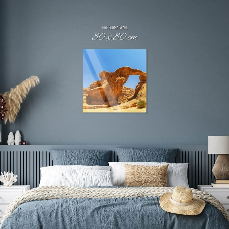 Berge & Gebirge Wadi Rum Wüste als Acrylglasverbund Bild 80x80cm