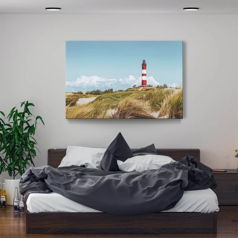 Strand & Meer Leuchtturm Insel Amrum als Keilrahmenbild 200x150cm
