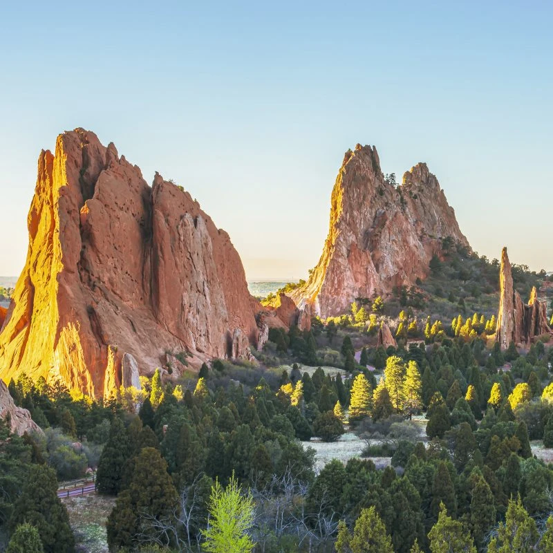 Berge & Gebirge Garden of the Gods USA im schwarzen Bilderrahmen, 80x80cm