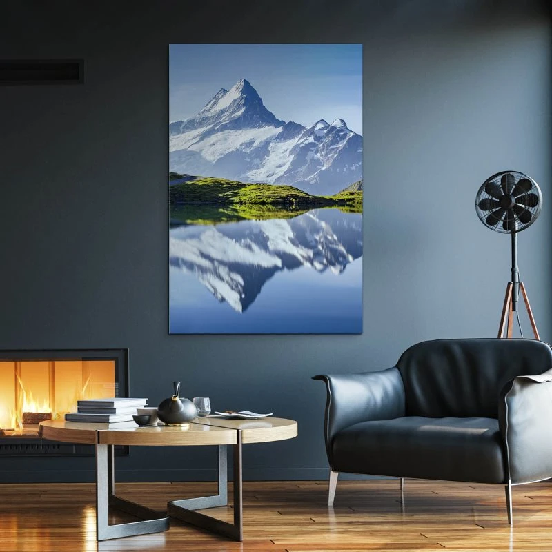 XXL Berge & Gebirge Alu-Dibond Bild im Hochformat 100x150cm, Motiv Bachalpsee Schweiz