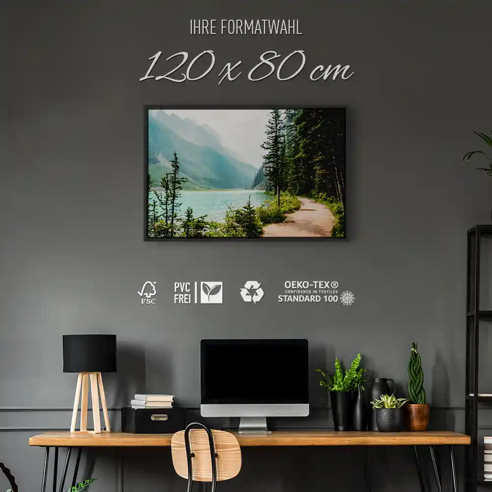 Flüsse & Seen Banff National Park Kanada im schwarzen Bilderrahmen, 120x80cm