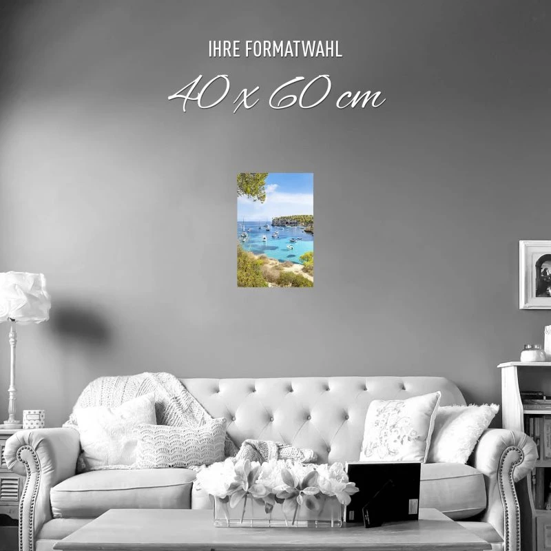 Poster 40x60cm im Hochformat, Die Bucht, Insel Mallorca Strand & Meer