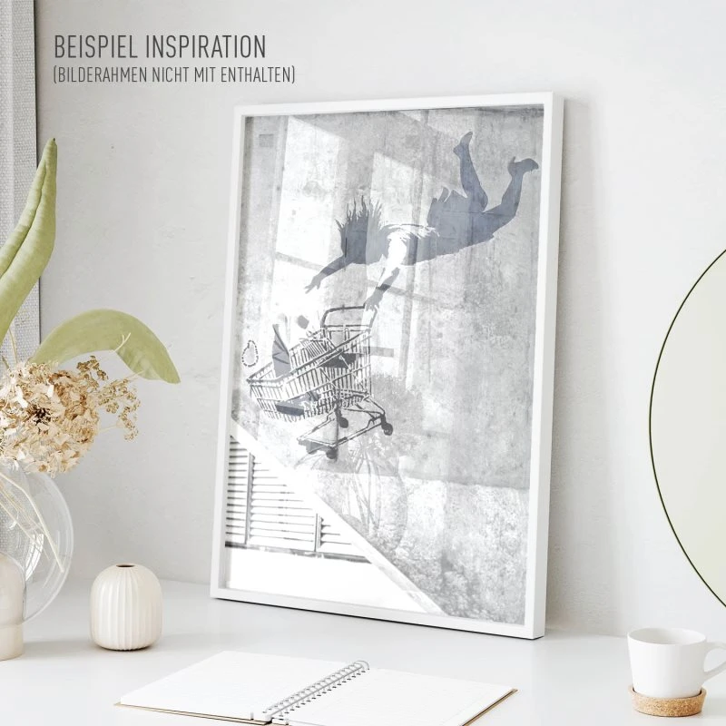 Poster 40x60cm im Hochformat, Falling Banksy