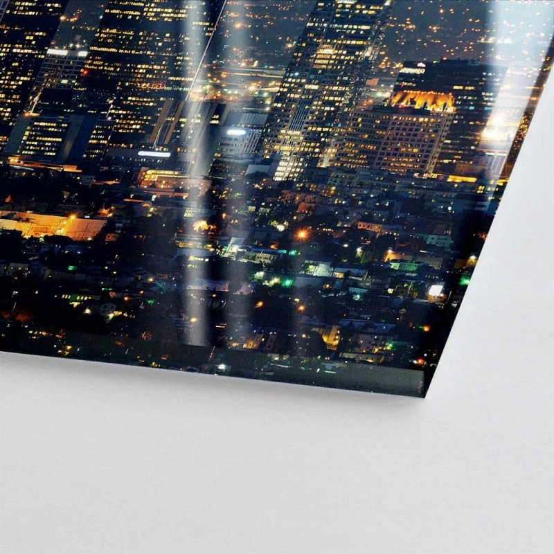 Skyline Los Angeles Nachts als Acrylglas Bild 50x50cm