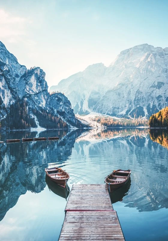 Poster Pragser Wildsee Dolomiten Berge & Gebirge, 70x100cm groß