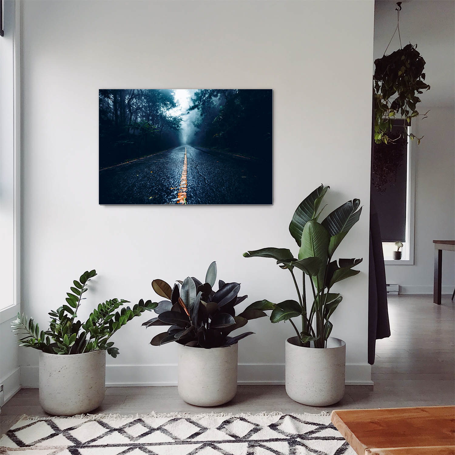 Panorama Alu-Dibond Bild 180x90cm Wald & Bäume Straßenperspektive