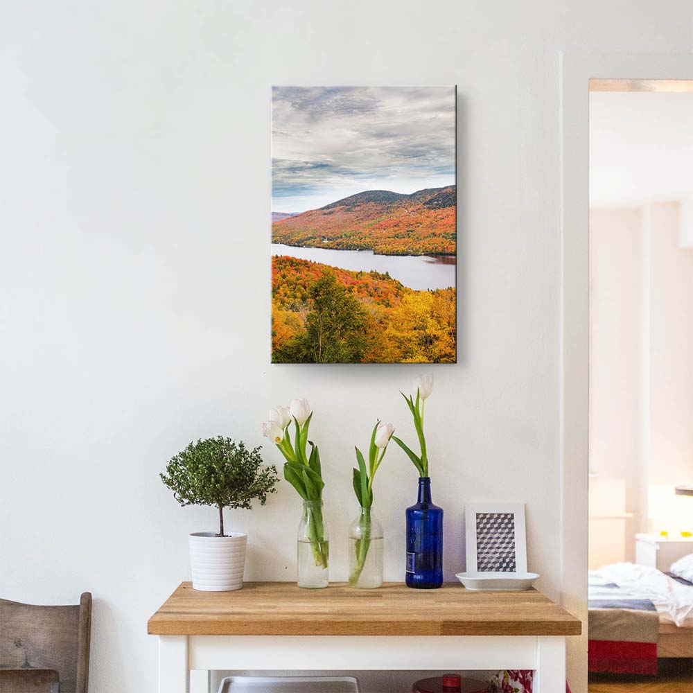 Wald & Bäume Indian Summer, Québec, Kanada als Keilrahmenbild 180x90cm