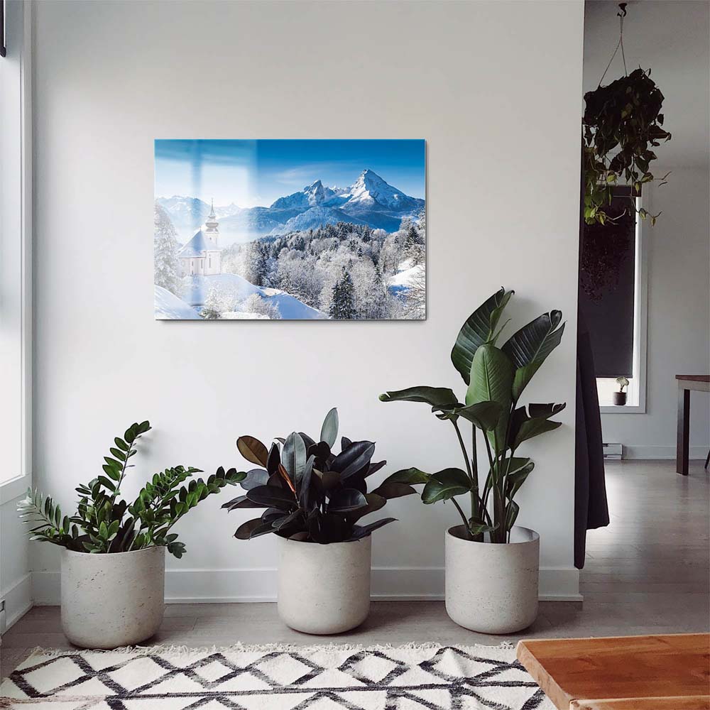 Berge & Gebirge Winter in den Alpen als Acrylglasverbund Bild 180x90cm