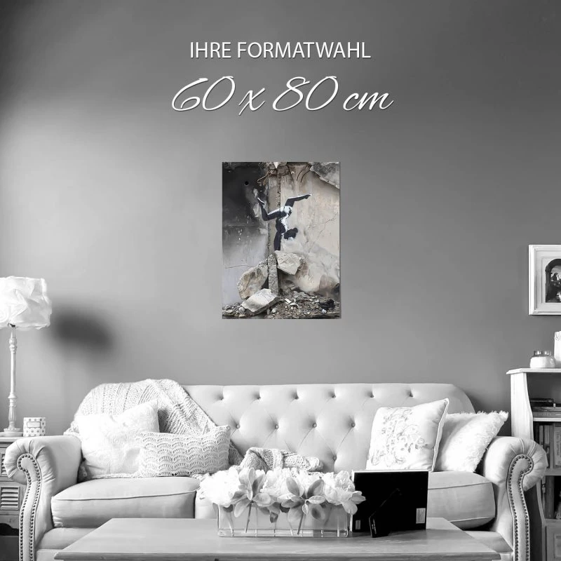 Poster 60x80cm groß, Banksy Ukraine Handstand