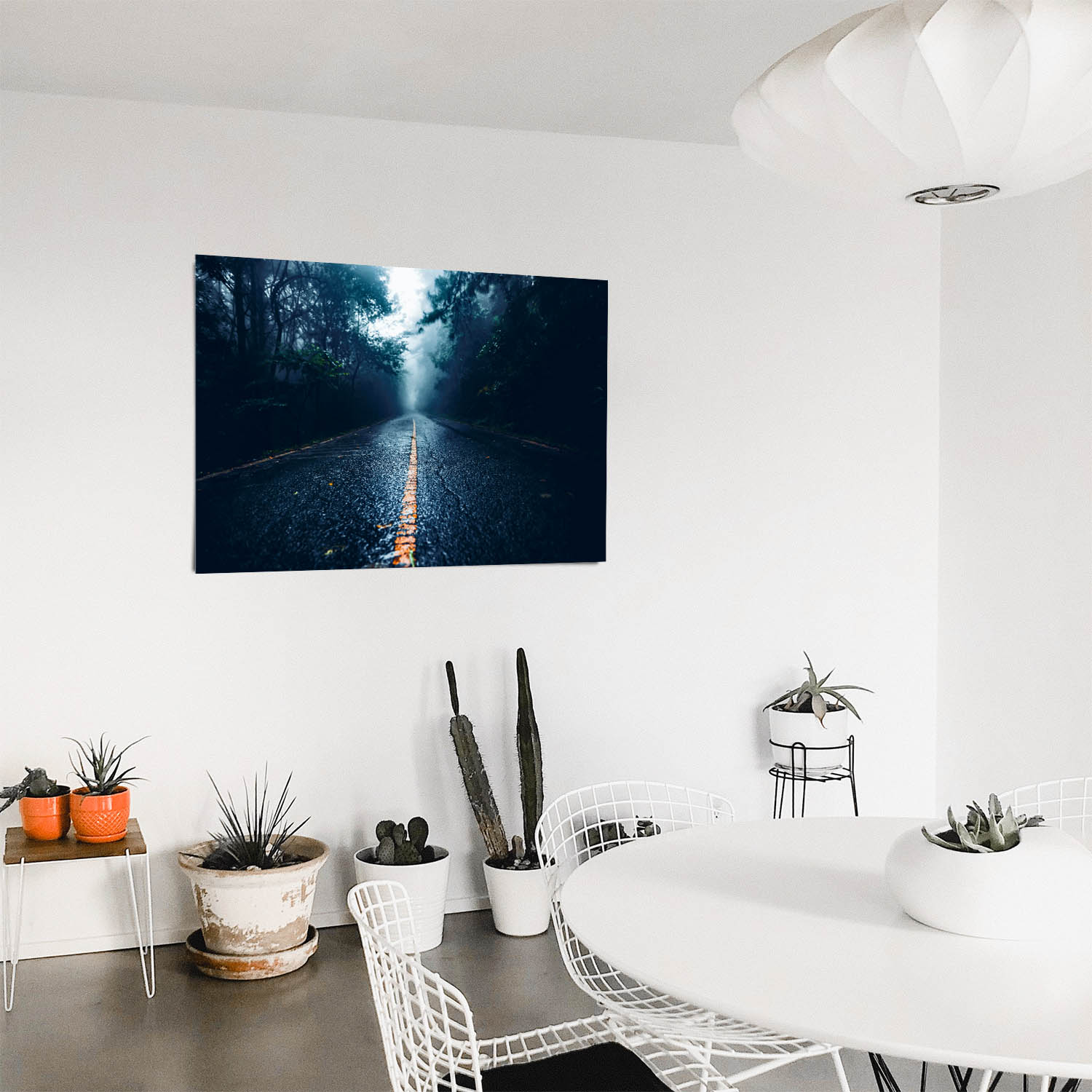 Poster 50x50cm Straßenperspektive Wald & Bäume