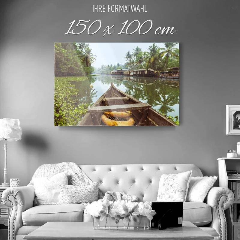 Flüsse & Seen Kumarakom Indien als Acrylglasverbund Bild 150x100cm
