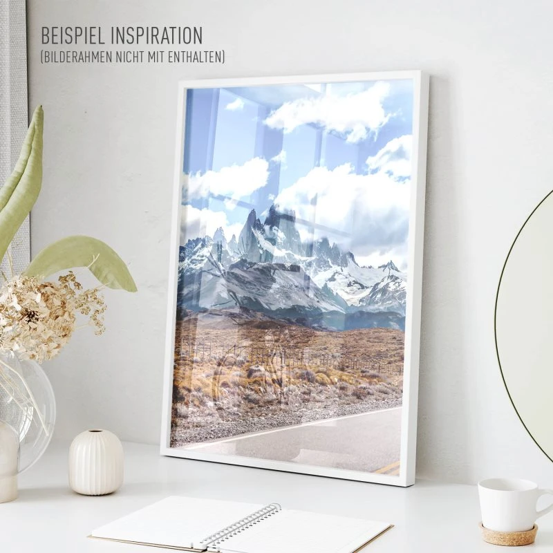 Poster 40x60cm im Hochformat, Fitz Roy Berge & Gebirge