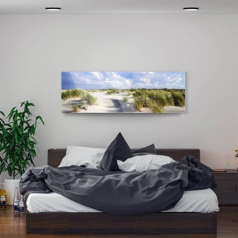 Acrylglasbild 150x50cm groß Strand & Meer Dünen Langenoog Nordsee