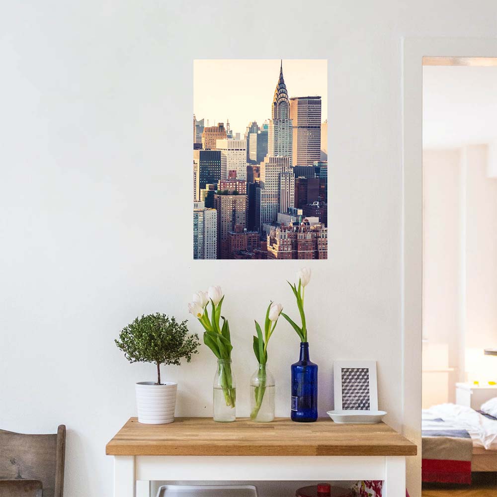 Skyline New York Vintage look Poster XXL 100x150cm im Hochformat