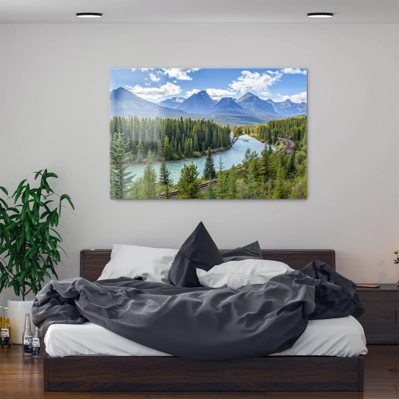 Berge & Gebirge Morants Curve Kanada Banff als Acrylglasverbund Bild 200x150cm