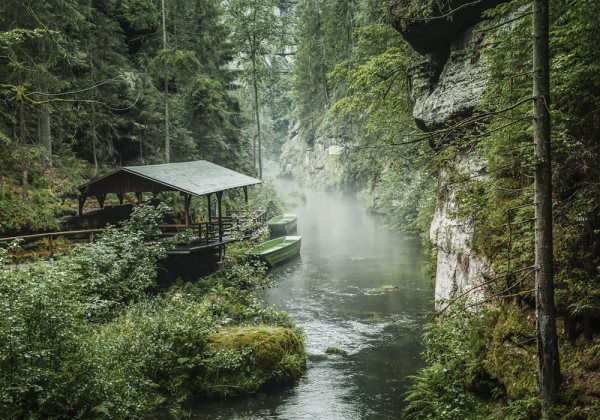 Poster Edmundsklamm Fluss, Gebirge, 70x100cm groß