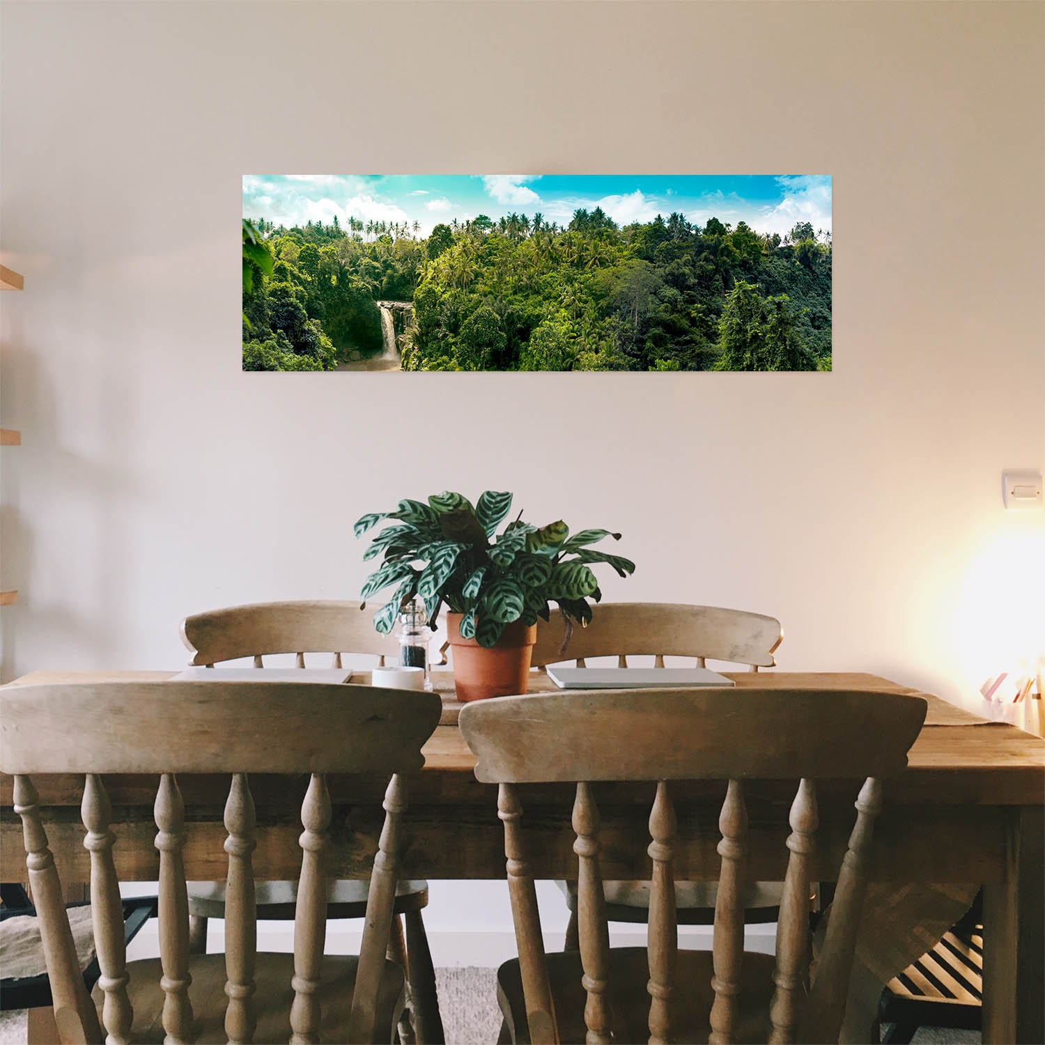 Dschungel Wasserfallpanorama als Poster 110x50cm