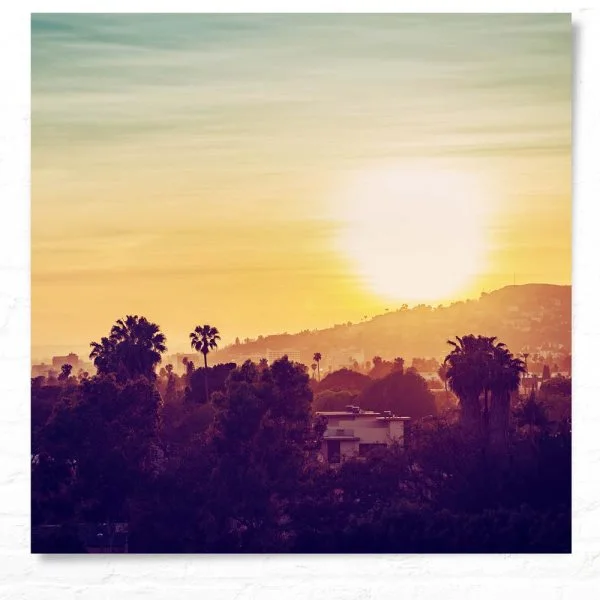 WandPoster Skyline Los Angeles sunset, 50x50cm