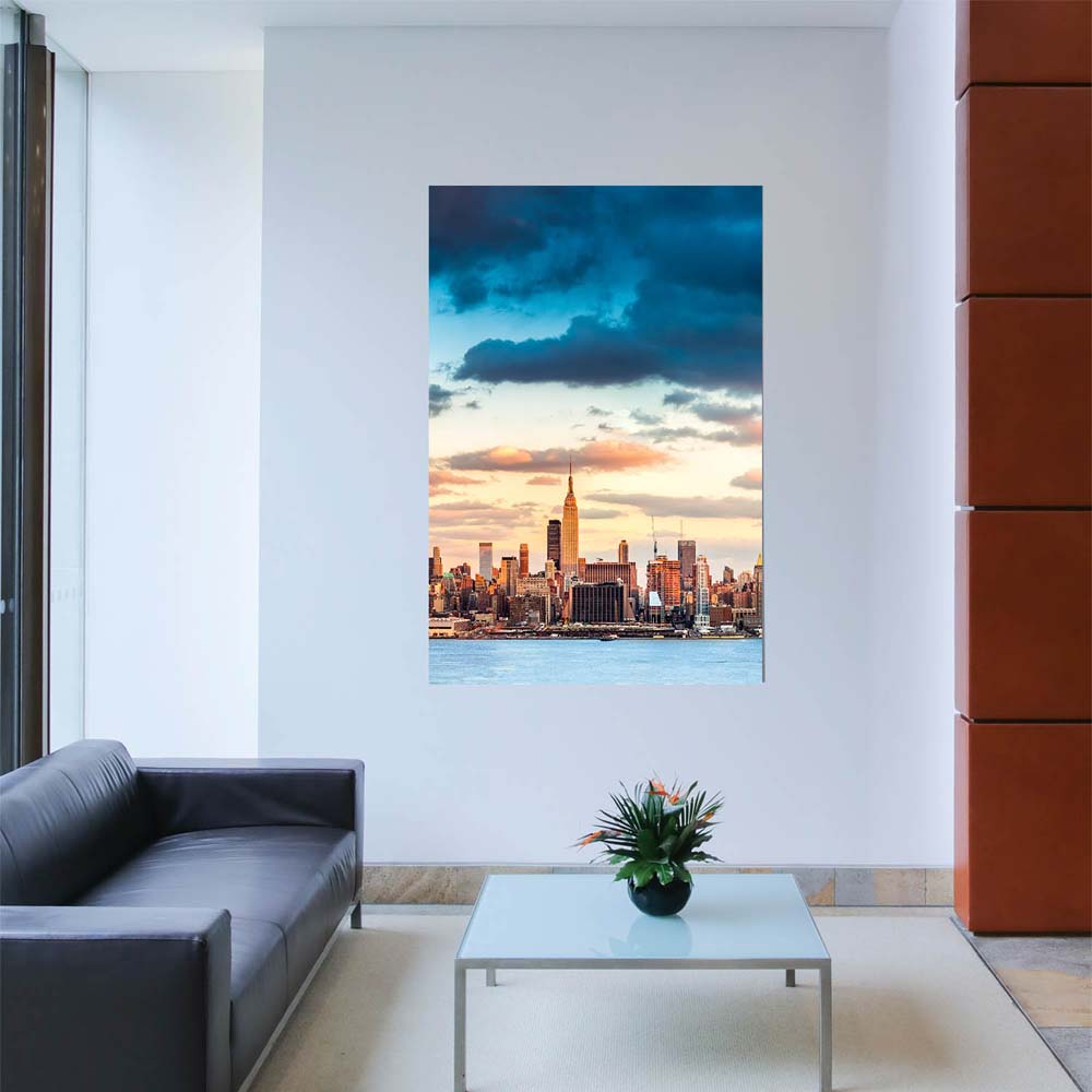 Skyline Panorama von New York Poster XXL 100x150cm im Hochformat