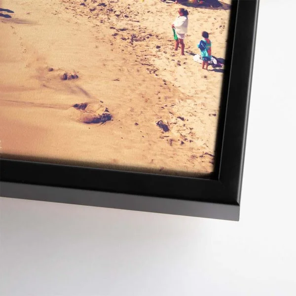 Strand & Meer Santa Monica Beach Los Angeles im schwarzen Bilderrahmen, 110x50cm