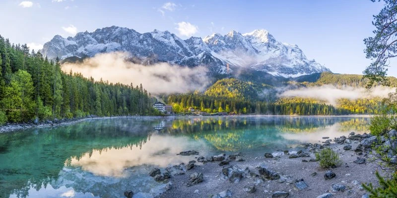 Berge & Gebirge Eibsee mit Zuspitze Alpen als Acrylglas Bild 120x60cm