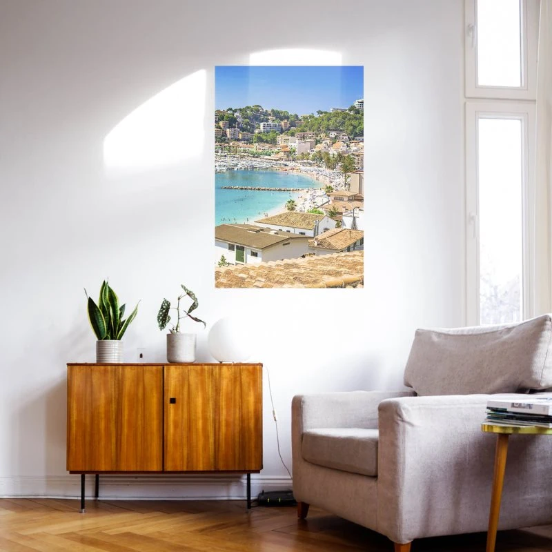 Poster 40x60cm im Hochformat, Port de Soller, Mallorca Strand & Meer