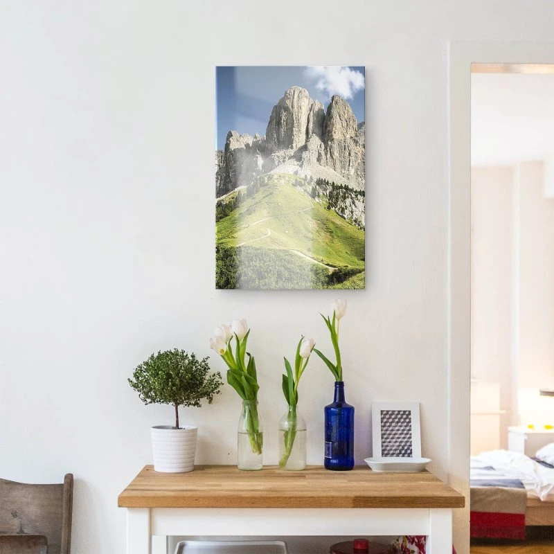 Berge & Gebirge im Hochformat, Dolomiten Panorama als Acrylglas Bild 60x90cm