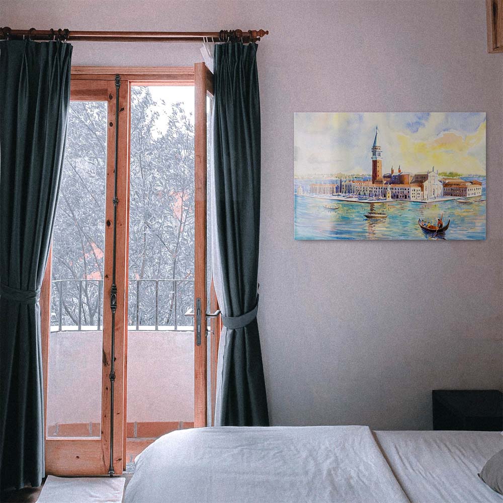 Panorama Acrylglasbild 180x90cm Skyline Venedig als Gemälde
