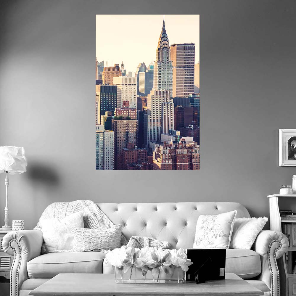 Skyline New York Vintage look Poster XXL 100x150cm im Hochformat
