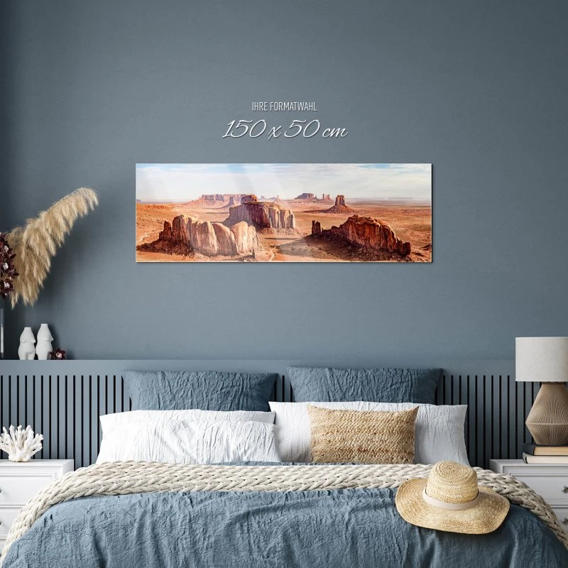 Berge & Gebirge Monument Valley USA als Acrylglasverbund Bild 150x50cm