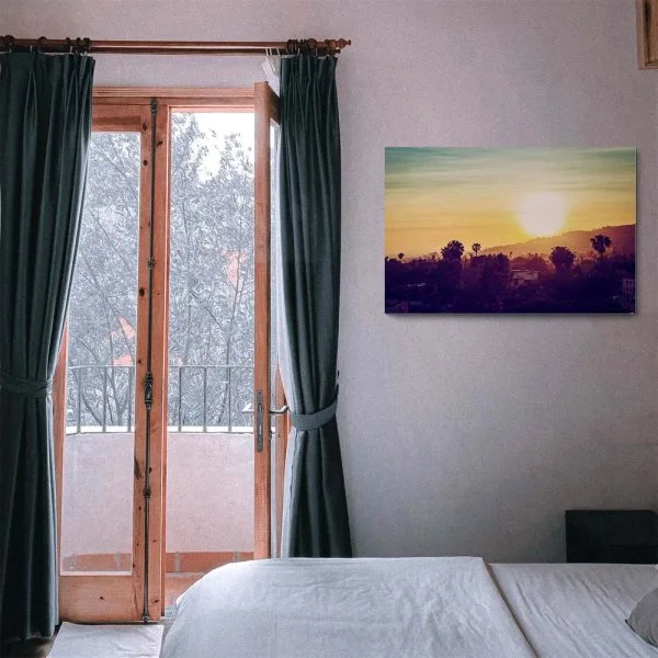 Skyline Los Angeles sunset als Alu-Dibond Bild 90x60cm