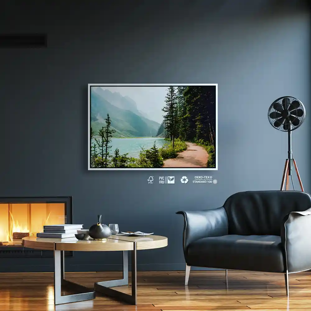 Flüsse & Seen Banff National Park Kanada im weißen Bilderrahmen, 60x40cm