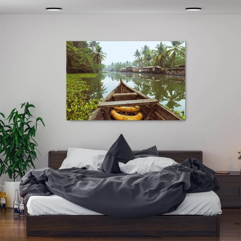 Flüsse & Seen Kumarakom Indien als XXL Alu-Dibond Bild 150x100cm