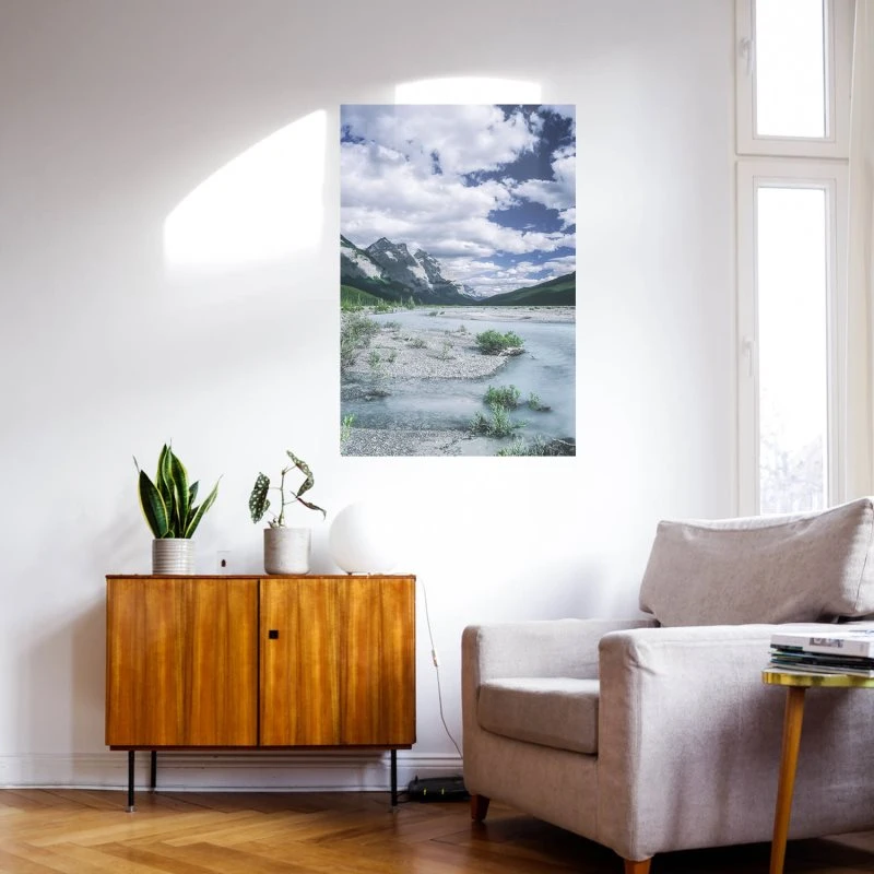 Poster 40x60cm im Hochformat, Gletscherfluss Kanada Flüsse & Seen