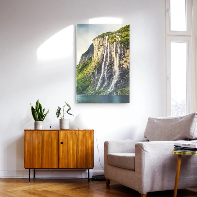 Wasserfall im Hochformat, 100x150cm Seven Sisters als XXL Acrylglasverbund Bild