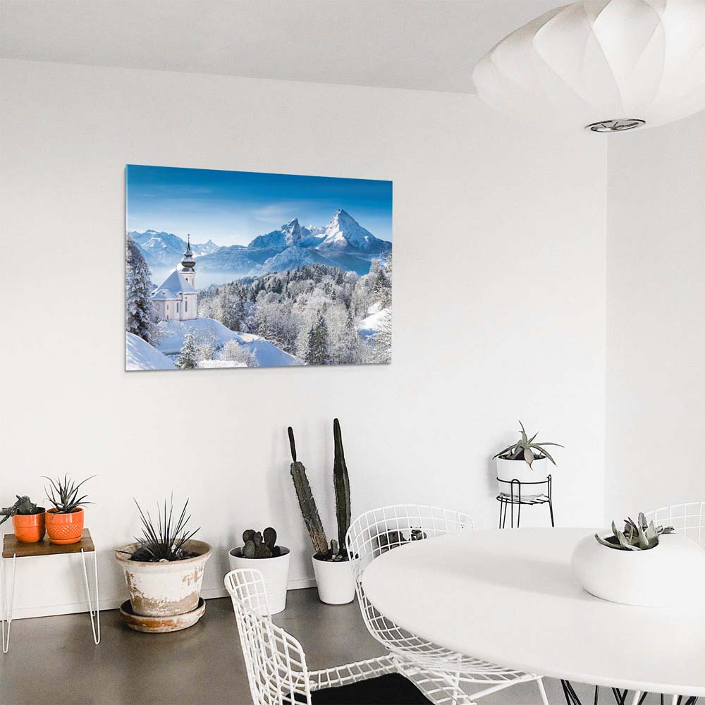 Berge & Gebirge Winter in den Alpen als XXL Acrylglasbild 150x100cm