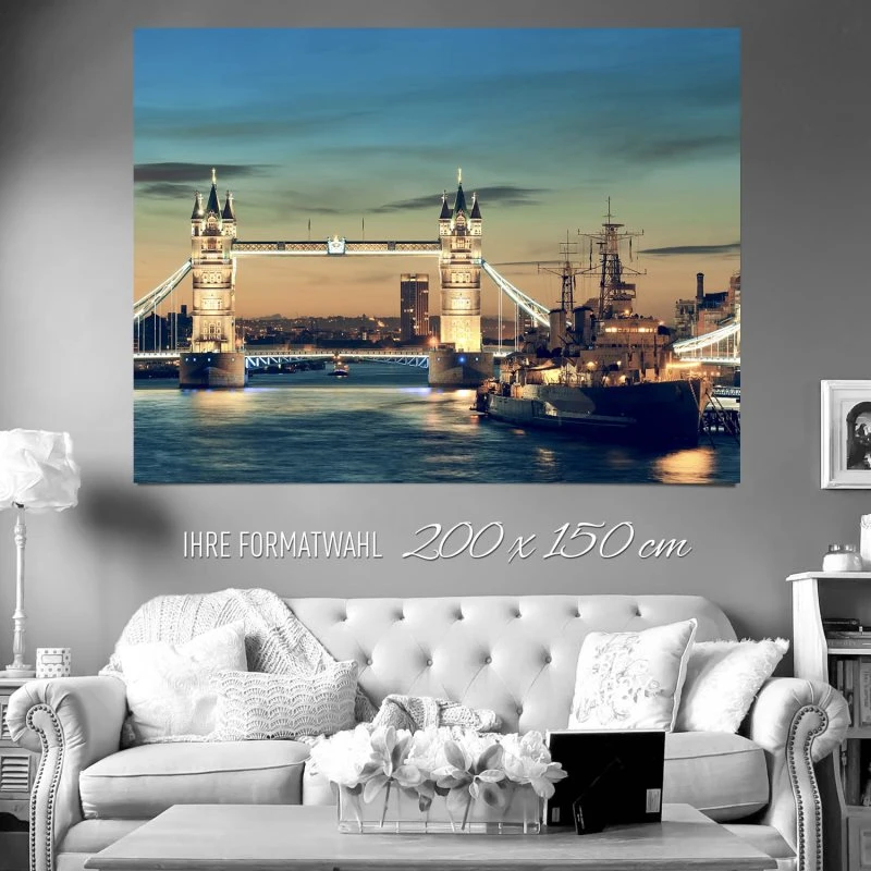 XXL Poster 200x150cm Flüsse & Seen London Themse Tower Bridge